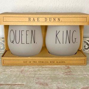 2  Rae Dunn Stemless Wine Glasses